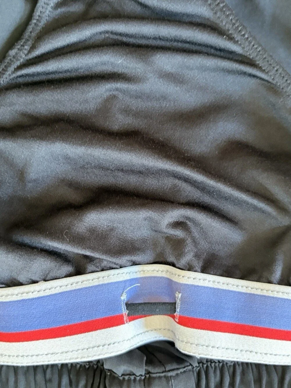 XL Champion Authentic Athleticware Black Women's Shorts Red and Blue Stripe Run